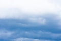 Cumulus clouds, dramatic dark blue summer sky of bad weather Royalty Free Stock Photo