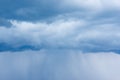 Cumulus clouds, dramatic summer sky of bad weather, thunderstorm beginning