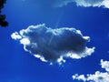 Cumulus clouds with natural patterns on sunny day in summer.Grey rainy clouds. Weather forecast, save environment concept.