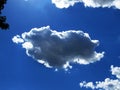 Cumulus clouds with natural patterns on sunny day in summer.Grey rainy clouds. Weather forecast concept.