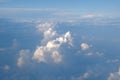 cumulus clouds in the sky, side view Royalty Free Stock Photo