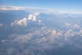 cumulus clouds in the sky, view from above Royalty Free Stock Photo
