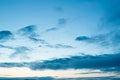 Cumulus clouds of the sunset with the sunset Blue sky blurred background defocusing Royalty Free Stock Photo