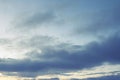 Cumulus clouds of the sunset with the sunset Blue sky blurred background defocusing Royalty Free Stock Photo