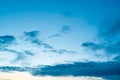 Cumulus clouds of the sunset with the sunset Blue sky blurred background defocusing Royalty Free Stock Photo