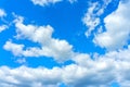 cumulus clouds on a transparent blue sky background