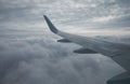 The cumulus clouds under the airplane window. Russia Royalty Free Stock Photo