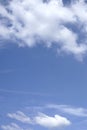 Cumulus humilis clouds in the blue sky, view from below . Royalty Free Stock Photo