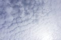 Cumulus humilis clouds in the blue sky view from below Royalty Free Stock Photo