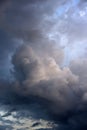 Cumulus rain clouds in the evening sky. Thunderclouds Royalty Free Stock Photo