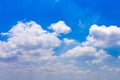 Cumulus white clouds floating on blue sky in nice weather