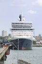 Cunard Queen Elizabeth alongside in Southampton