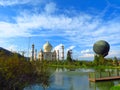 Cundinamarca, Colombia. March 11, 2018. Jaime Duque park near Bogota with a copy of the Taj mahal and the train