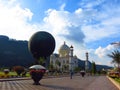 Cundinamarca, Colombia. March 11, 2018. Jaime Duque park near Bogota with a copy of the Taj mahal and the train