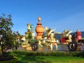 Cundinamarca, Colombia. March 11, 2018. Jaime Duque park near Bogota with a copy of the Taj mahal and the train