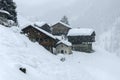 Cuneaz (Aosta Valley) Walser village with snow Royalty Free Stock Photo