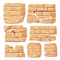 Cuneiform. Ancient inscription, old sumerian writing carving on stone or clay tiles, number symbol and texts babylonian Royalty Free Stock Photo