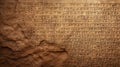 Cuneiform or hieroglyphs of Ancient civilization carved on old stone wall. Undeciphered signs like Sumerian, Babylonian and