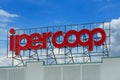 Sign with logo IperCoop hypermarket