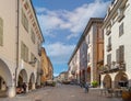 Cuneo, Piedmont, Italy, Via Roma with Town Hall