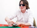 Cunning poker face Royalty Free Stock Photo