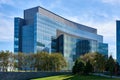 On the CUNY campus in Hamilton Heights, Manhattan, a modern, glass, science-center building is seen in the afternoon light Royalty Free Stock Photo