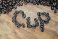 Cup alphabet, coffee