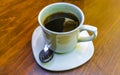 Cup of americano black coffee in restaurant Mexico