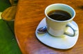 Cup of americano black coffee in restaurant Mexico