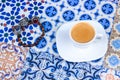 Cup of Arabian Coffee on an Oriental Colorful Background Royalty Free Stock Photo