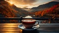 cup of aromatic coffee sits on a surface, offering a moment of relaxation and contemplation. Royalty Free Stock Photo