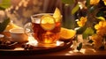 cup aromatic tea drink citrus Royalty Free Stock Photo