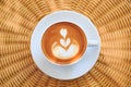 Cup of art latte or cappuccino coffee Royalty Free Stock Photo