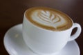 Cup of art latte or cappuccino coffee. Royalty Free Stock Photo