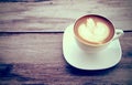 Cup of art latte or cappuccino coffee Royalty Free Stock Photo