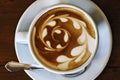 Cup of art latte or cappuccino coffee Royalty Free Stock Photo