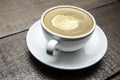Cup of art latte or cappuccino coffee Royalty Free Stock Photo