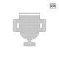 Cup, Award Dot Pattern Icon. Trophy, Prize Dotted Icon Isolated on White. Vector Background or Design Template