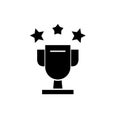 Cup awards black icon, vector sign on isolated background. Cup awards concept symbol, illustration Royalty Free Stock Photo