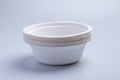 A cup of bagasse material for food on a white background Royalty Free Stock Photo