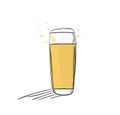 Cup of beer illustration. hand drawn drink. pint of lager with splashes.