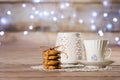 Cup, biscuit and candlestick Royalty Free Stock Photo