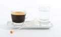 Cup of black coffee. Espresso with water Royalty Free Stock Photo