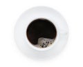 A cup of black coffee or hot americano coffee mug top view on isolated and white background with clipping path Royalty Free Stock Photo