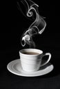 Cup black coffee, steam Royalty Free Stock Photo