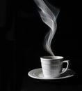 Cup black coffee, steam Royalty Free Stock Photo