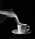 Cup black coffee, steam Royalty Free Stock Photo