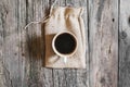 Cup of black coffee from above Royalty Free Stock Photo