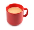 Cup with black tea and milk Royalty Free Stock Photo