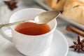 Cup of black tea. on white background Royalty Free Stock Photo